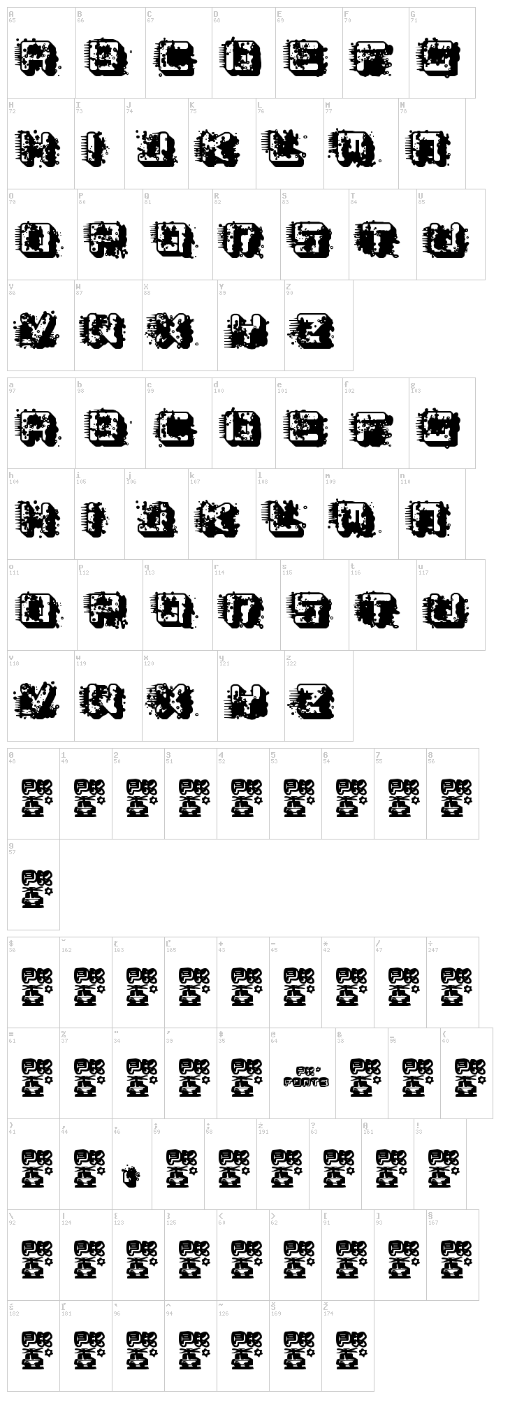 pk LSD font map